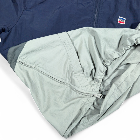 Levis Jacket Adult XXL Blue Gray Taslan Anorak Nylon Colorblock Windbreaker Y2K - Picture 7 of 11